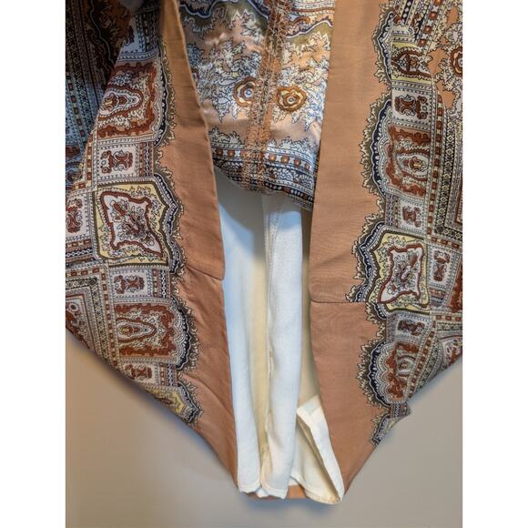 Zara Moraccan 100% Mulberry Silk XS Mini Dress Bohemian Earthcore Retro Y2K - Picture 6 of 8